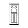 5-Panel Gothic-style door
Panel- Raised
Glazing- None