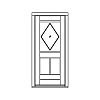 Custom diamond lite within panel over 2-panel door
Panel- Flat
Glazing- Safety