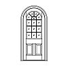 14-Lite over 2-panel half-round top door
Panel- Raised
Glazing- SDL with half-round top