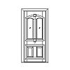 2-Lite over 2-panel custom trim door
Panel- Raised
Glazing- IG with segment top