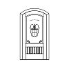 Single lite over planked panel segment top door
Panel- V-groove
Glazing- Decorative Single lite over planked panel segment top door
Panel- V-groove
Glazing- Decorative