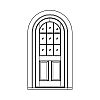 9-Lite over 2-panel half-round top door
Panel- Raised
Glazing- SDL IG