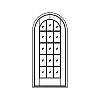 15-Lite door with half-round top
Panel- None
Glazing- SDL with half-round top