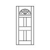 4-Lite over 4-panel door
Panel- Flat
Glazing- SDL half-round