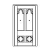 2-Lite over 2-panel door
Panel- Raised fleur-de-lis
Glazing- SDL Byzantine style