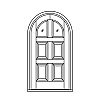 2-Lite over 4-panel half-round top door
Panel- Raised
Glazing- IG with segment top