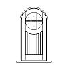 6-Lite over single planked panel half-round top door
Panel- V-groove
Glazing- SDL IG round 6-Lite over single planked panel half-round top door
Panel- V-groove
Glazing- SDL IG round