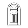 4-Lite over single planked panel half-round top door
Panel- V-groove
Glazing- SDL IG round 4-Lite over single planked panel half-round top door
Panel- V-groove
Glazing- SDL IG round