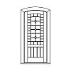 Single lite over single planked panel segment top door
Panel- V-groove
Glazing- IG