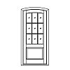 9-Lite over single panel segment top door
Panel- Raised
Glazing- SDL IG segment top