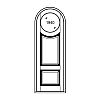 Single circular lite over 2-Panel half-round top door
Panel- Raised
Glazing- IG