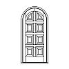 8-Panel half-round top door
Panel- Raised
Glazing- None