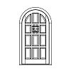 11-Panel half-round top door with speakeasy with grille
Panel- Raised
Glazing- None 11-Panel half-round top door with speakeasy with grille
Panel- Raised
Glazing- None