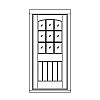 9-Lite over single planked panel door
Panel- V-groove
Glazing- SDL IG