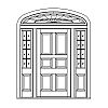 6-Panel door with 8-Lite over single panel sidelites and single lite eliptical top transom
Panel- Raised
Glazing- SDL 6-Panel door with 8-Lite over single panel sidelites and single lite eliptical top transom
Panel- Raised
Glazing- SDL
