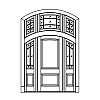 2-Panel segment top door with 6-Lite over single panel segment top sidelites and 21-Lite segment top transom
Panel- Raised
Glazing- SDL 2-Panel segment top door with 6-Lite over single panel segment top sidelites and 21-Lite segment top transom
Panel- Raised
Glazing- SDL