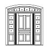 5-Panel door with 4-Lite over single panel sidelites and 6-Lite segment top transom
Panel- Raised
Glazing- SDL 5-Panel door with 4-Lite over single panel sidelites and 6-Lite segment top transom
Panel- Raised
Glazing- SDL