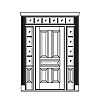 5-Panel door with 4-Lite over single panel sidelites and 6-Lite transom
Panel- Raised
Glazing- SDL 5-Panel door with 4-Lite over single panel sidelites and 6-Lite transom
Panel- Raised
Glazing- SDL