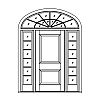 2-Panel door with 6-Lite sidelites and 12-Lite eliptical top transom
Panel- Raised
Glazing- SDL 2-Panel door with 6-Lite sidelites and 12-Lite eliptical top transom
Panel- Raised
Glazing- SDL