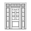 6-Lite over single panel door with 3-Lite over single panel sidelite and 5-Lite transom
Panel- Raised
Glazing- TDL 6-Lite over single panel door with 3-Lite over single panel sidelite and 5-Lite transom
Panel- Raised
Glazing- TDL