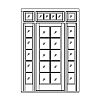 10-Lite door with 5-Lite sidelites and 6-Lite transom
Panel- None
Glazing- TDL