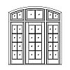 8-Lite door with 8-Lite sidelites and 6-Lite segment top transom
Panel- None
Glazing- TDL 8-Lite door with 8-Lite sidelites and 6-Lite segment top transom
Panel- None
Glazing- TDL