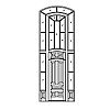 5-Panel door with 2-Lite over single panel sidelites and segment top transom
Panel- Raised
Glazing- TDL