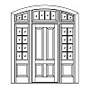 4-Panel door with 8-Lite over single panel sidelites and 8-Lite segment top transom
Panel- Raised
Glazing- TDL 4-Panel door with 8-Lite over single panel sidelites and 8-Lite segment top transom
Panel- Raised
Glazing- TDL