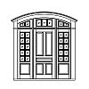5-Panel door with 10-Lite over single panel sidelites with 7-Lite segment top transom
Panel- Raised
Glazing- TDL segment top 5-Panel door with 10-Lite over single panel sidelites with 7-Lite segment top transom
Panel- Raised
Glazing- TDL segment top