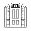 4-Panel door with 8-Lite over single panel segment top sidelites and 4-Lite segment top transom
Panel- Raised
Glazing- SDL segment top 4-Panel door with 8-Lite over single panel segment top sidelites and 4-Lite segment top transom
Panel- Raised
Glazing- SDL segment top