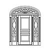 3-Panel door with single lite with shelf over single panel sidelites and 3-Panel door with single lite with shelf over single panel sidelites and