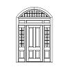 4-Panel door with 12-Lite over single panel sidelites and 20-Lite segment top transom
Panel- Raised
Glazing- SDL 4-Panel door with 12-Lite over single panel sidelites and 20-Lite segment top transom
Panel- Raised
Glazing- SDL