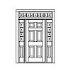6-Panel door with 4-Lite over single panel sidelites and 9-Lite transom
Panel- Raised
Glazing- SDL 6-Panel door with 4-Lite over single panel sidelites and 9-Lite transom
Panel- Raised
Glazing- SDL