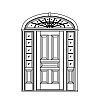 5-Panel door with 5-Lite over single panel sidelites and 5-Panel door with 5-Lite over single panel sidelites and