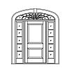 2-Panel door with 5-Lite sidelites and 2-Panel door with 5-Lite sidelites and