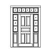 5-Panel door with 3-Lite over single panel sidelites and 6-Lite transom
Panel- Raised
Glazing- SDL 5-Panel door with 3-Lite over single panel sidelites and 6-Lite transom
Panel- Raised
Glazing- SDL