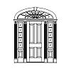 4-Panel door with 5-Lite over single panel sidelites and 4-Panel door with 5-Lite over single panel sidelites and