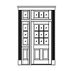 9-Lite over 2-panel door with 3-Lite with shelf over single panel sidelite and 4-Lite 2-part transom
Panel- Raised
Glazing- SDL 9-Lite over 2-panel door with 3-Lite with shelf over single panel sidelite and 4-Lite 2-part transom
Panel- Raised
Glazing- SDL