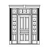 5-Panel door with 4-Lite over single panel sidelites and 5-Lite 3-part transom
Panel- Raised
Glazing- SDL 5-Panel door with 4-Lite over single panel sidelites and 5-Lite 3-part transom
Panel- Raised
Glazing- SDL