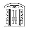 5-Panel door with single lite with shelf over single panel sidelites and decorative eliptical top transom
Panel- Raised
Glazing- IG decorative 5-Panel door with single lite with shelf over single panel sidelites and decorative eliptical top transom
Panel- Raised
Glazing- IG decorative