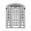 6-Panel door with 8-Lite with shelf over single panel sidelites and 6-Panel door with 8-Lite with shelf over single panel sidelites and