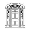 6-Panel door with single lite over single panel sidelites and 6-Panel door with single lite over single panel sidelites and