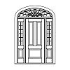 3-Panel door with 6-Lite over single panel sidelites and 3-Panel door with 6-Lite over single panel sidelites and