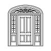 4-Panel door with 8-Lite with shelf over single panel and 4-Panel door with 8-Lite with shelf over single panel and