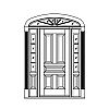5-Panel door with 4-Lite over single panel sidelites and 5-Panel door with 4-Lite over single panel sidelites and
