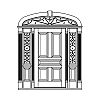 5-Panel door with single lite with shelf over single panel sidelites and 5-Panel door with single lite with shelf over single panel sidelites and