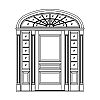 3-Panel door with 5-Lite over single panel sidelites and 3-Panel door with 5-Lite over single panel sidelites and