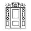 2-Panel door with single lite with shelf over single panel sidelites and 2-Panel door with single lite with shelf over single panel sidelites and