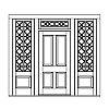 4-Panel door with 2-Lite lattice design over single panel sidelites and 2-Lite transom
Panel- Raised
Glazing- SDL 4-Panel door with 2-Lite lattice design over single panel sidelites and 2-Lite transom
Panel- Raised
Glazing- SDL