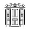 5-Panel door with 12-Lite with shelf over single panel sidelites and 5-Panel door with 12-Lite with shelf over single panel sidelites and